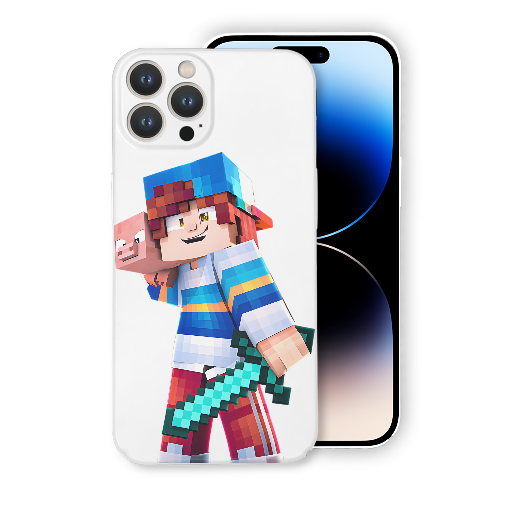 （画像用） マインクラフト ブロックの世界 Minecraft MC Block world 【iPhone 14シリーズ対応】ハードケース